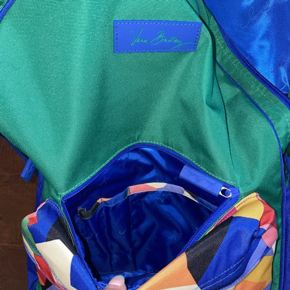Vera Bradley Teal & Multicolor Geometric Backpack
